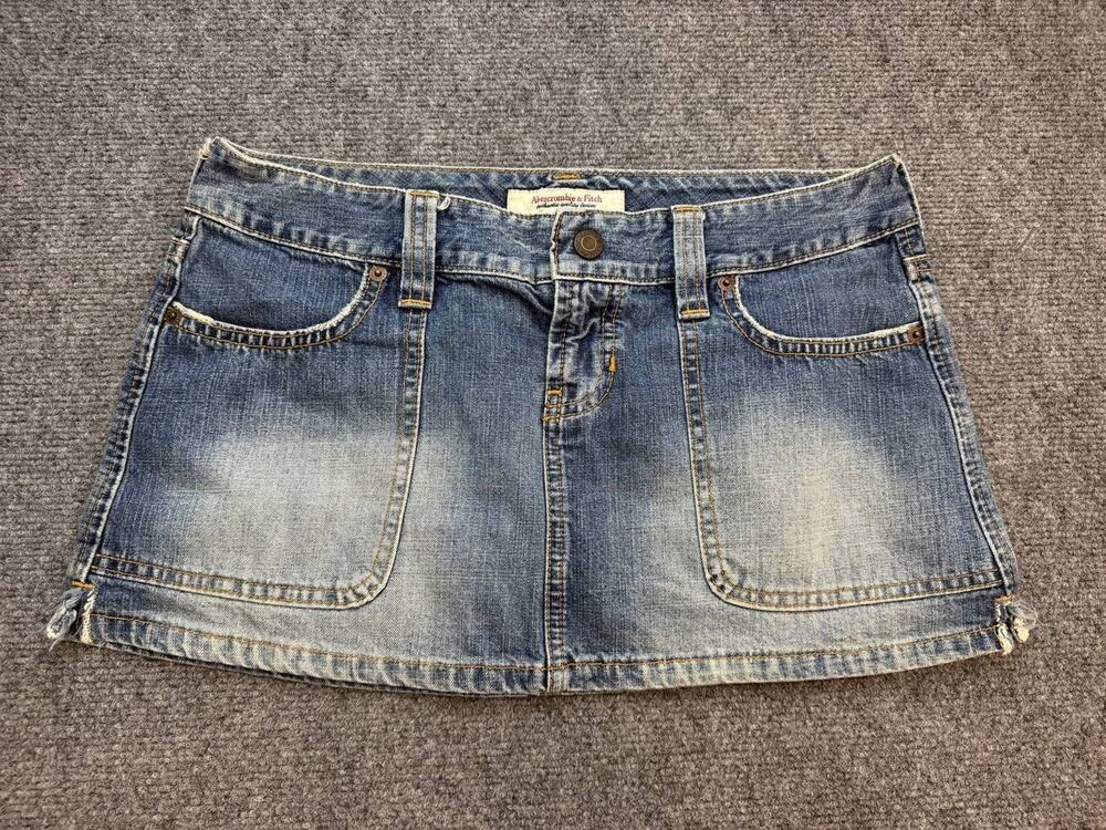 Abercrombie & Fitch Womenโs Size 4 Blue Denim Mini Skirt 100% Cotton